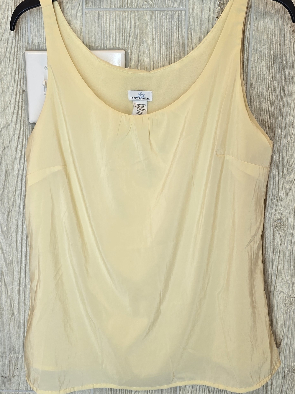 Jaclyn Smith Light Yellow Scoop Neck Silk Camisole